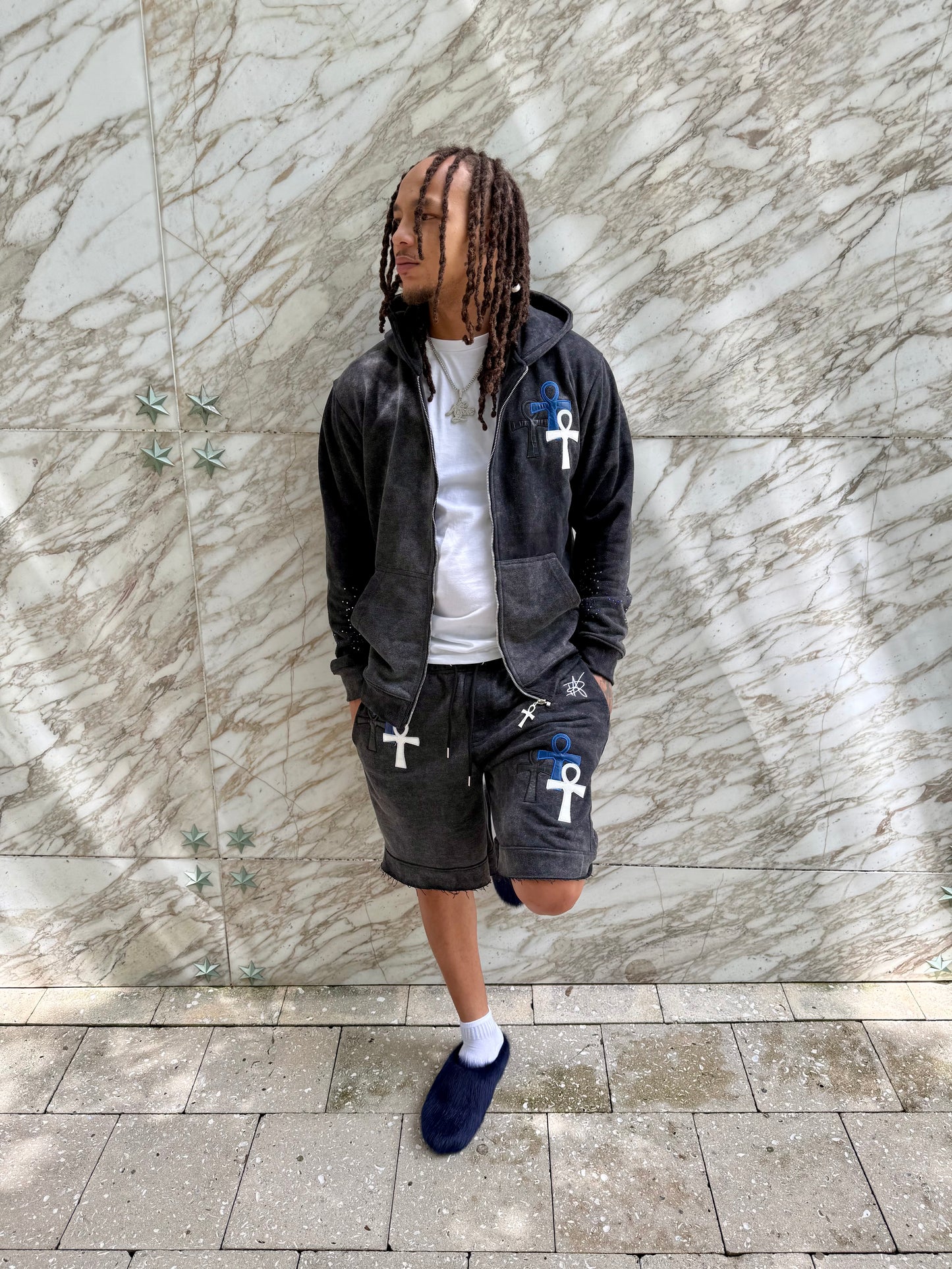Obsidian Ankh Zip Up