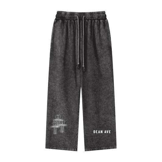 Acid Wash Straight Leg Pants - 360 GSM